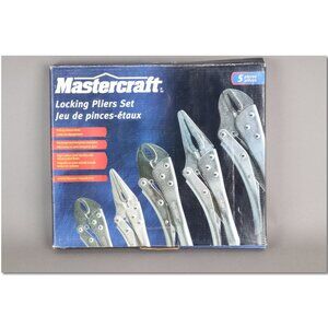 NEW Mastercraft 5 PC Locking Pliers Set Carbon Steel. Brand new never used